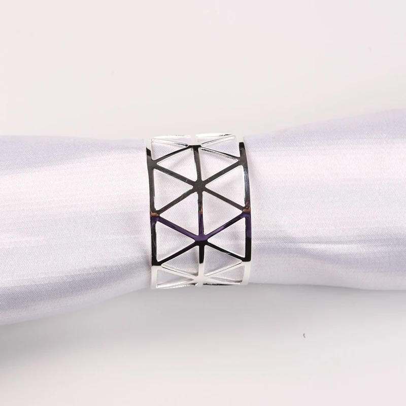 6/10 шт. розовое золото металлические геометрические полые кольца для салфеток