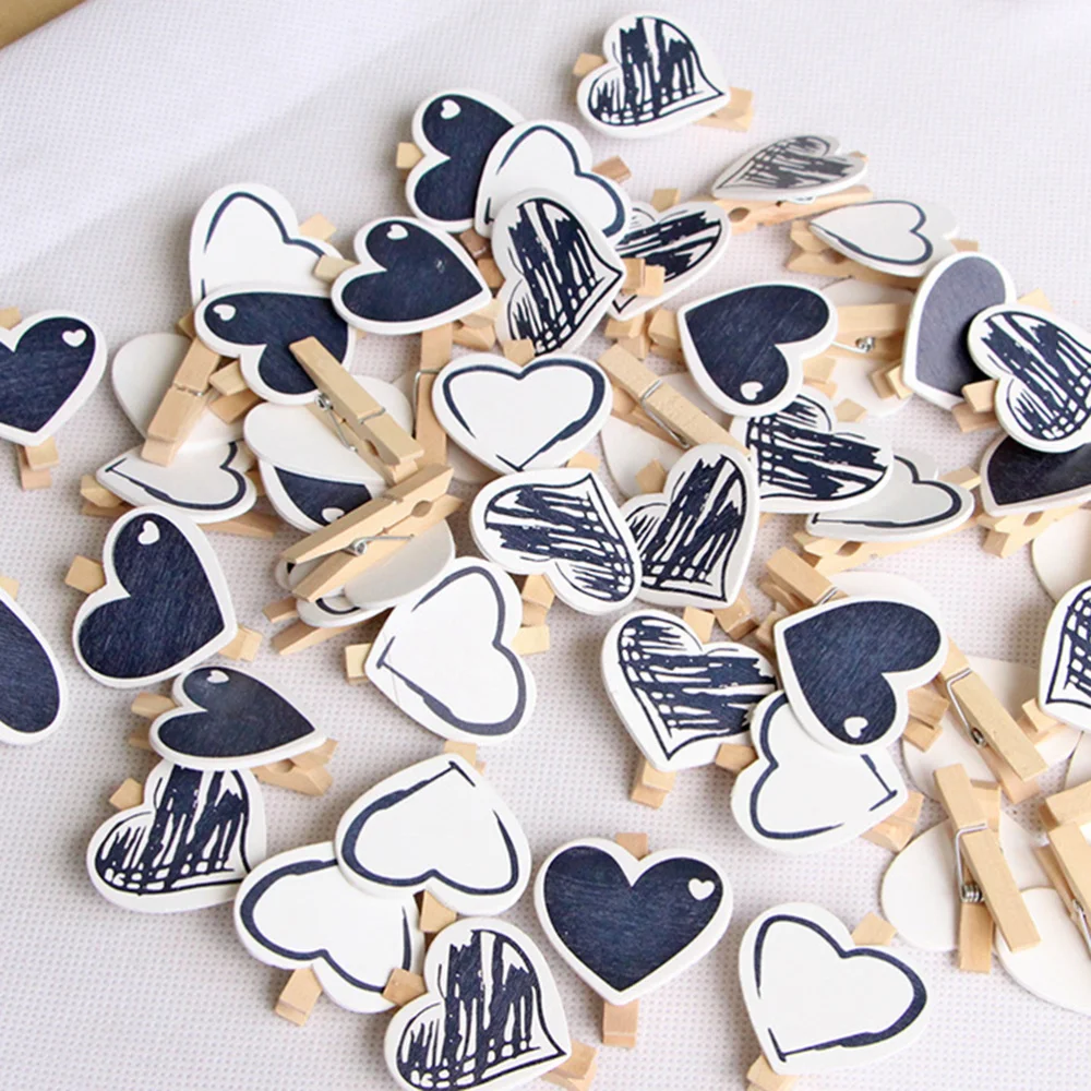 

50PCS 4.5CM Size Photo Folder Photo Album Love Heart Shape Note Clip