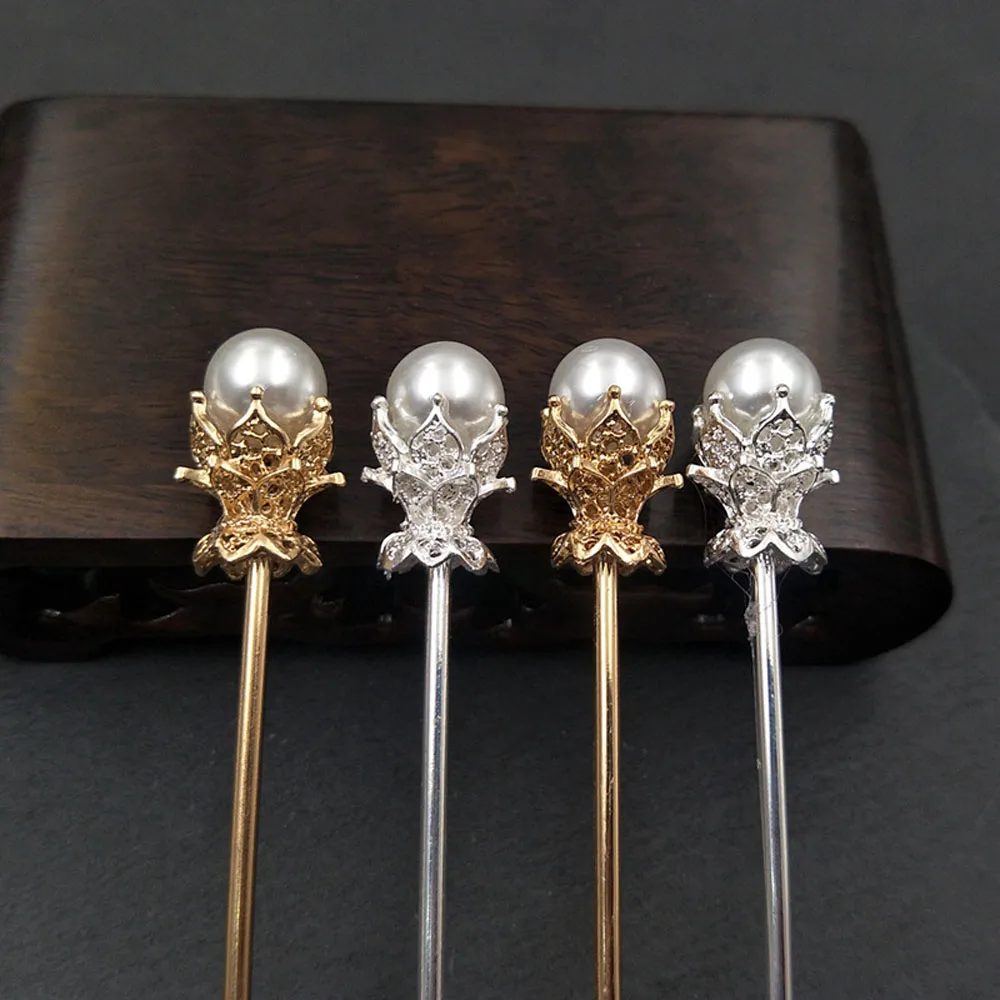 Шпилька для волос с жемчугом в винтажном китайском стиле 1 шт.