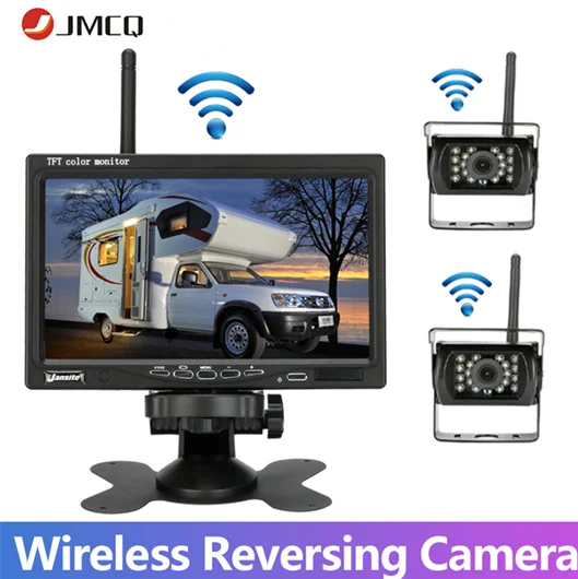 JMCQ 7 дюймов Автомобильный монитор TFT ЖК-дисплей Цвет HD 12-24V для автобус автомобиль