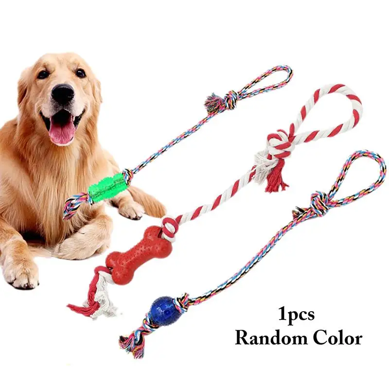 

Random Color Pet Dog Rope Toy Dog Interactive Toy Knotted Convex Plastic Pet Chew Toy Dog Bite Toy Training Toys Pet Toy