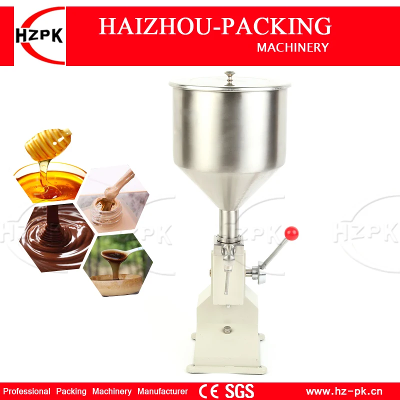 Enlarge HZPK Manual Filling Machine Handle Pressure Easy Operation Paste Food Filling Machine Liquid Filler Honey Packing Machine 5-50ml