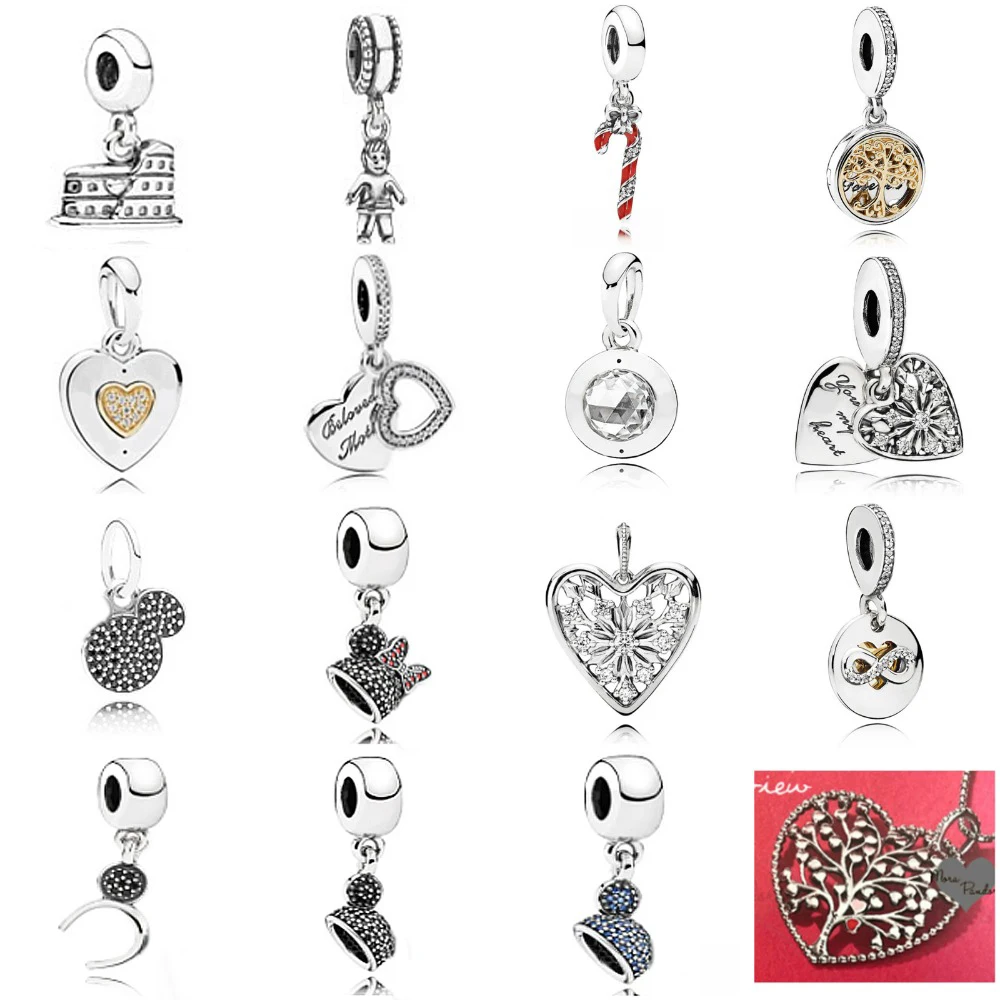 

2019 новый 100% 925 Стерлинговое серебро подвеска в виде генеалогического дерева с украшением в виде кристаллов ко Дню Святого Валентина Кулон ш...