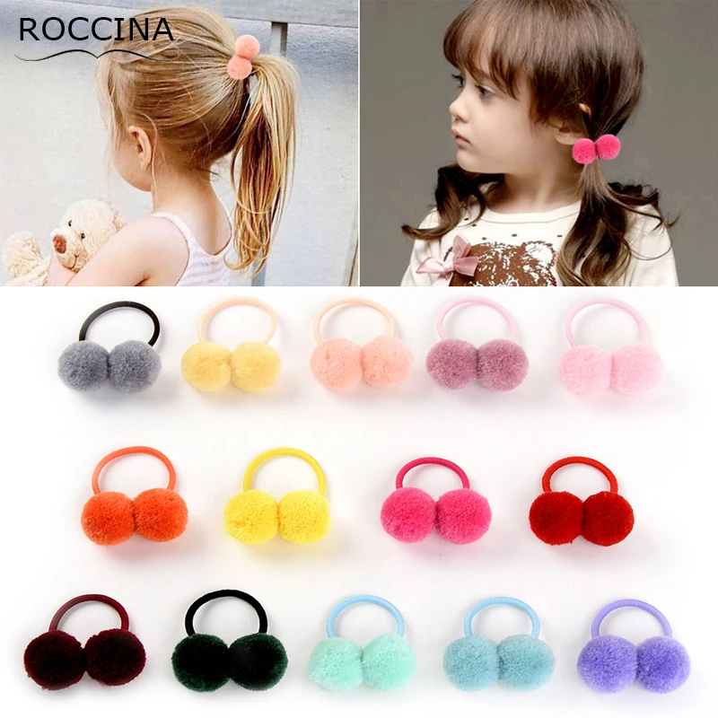

10pcs Imitation Ball Hairbands Ring Hair Rope Rubber Bands Elastic Hair Bands Girls Headwear Children Hair Accessories Ornaments