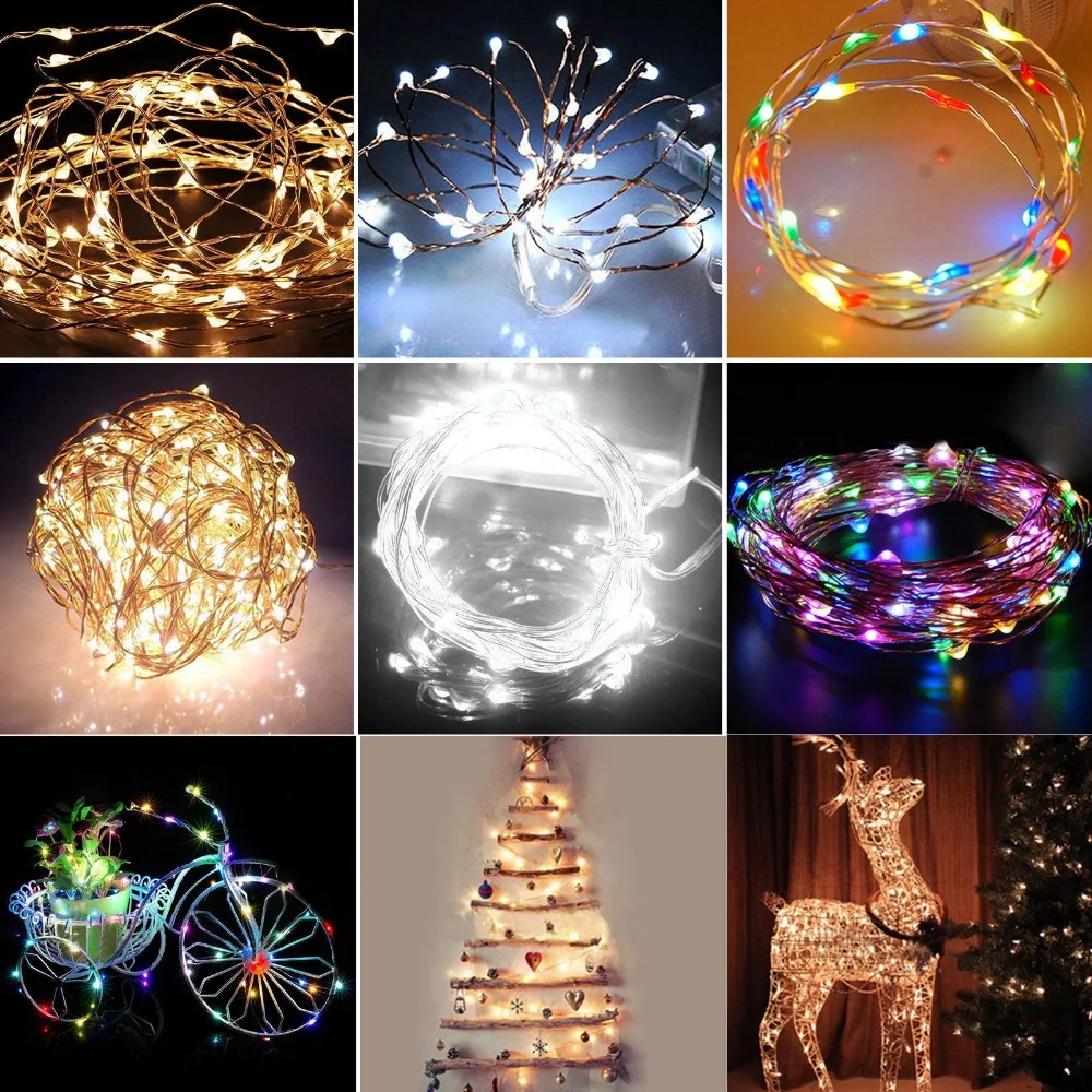 

100 Leds Christmas Lights Indoor 10M String LED Copper Wire Fairy Lights for Festival Wedding Party Home Decoration Lamp