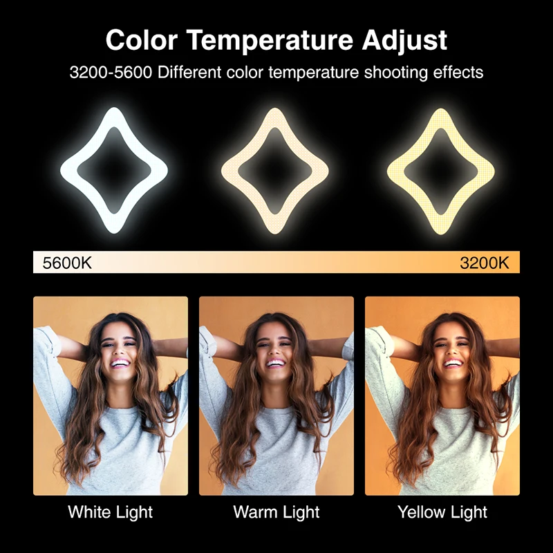 Новинка 3200-5600K кольцевая лампа 15 дюймов для селфи студийная фото светодиодная 24