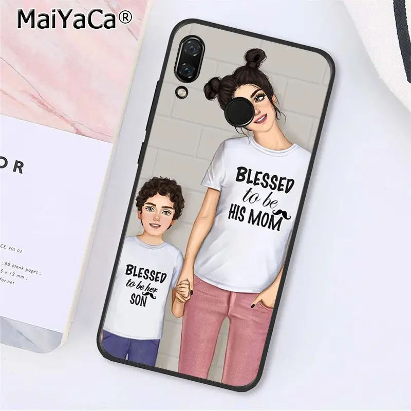 MaiYaCa модный коричневый волос для мамы, дочки, папы, семейный чехол для телефона Xiaomi Redmi8 4X 6A S2 Go Redmi 5 5Plus Note5 7 Note8pro