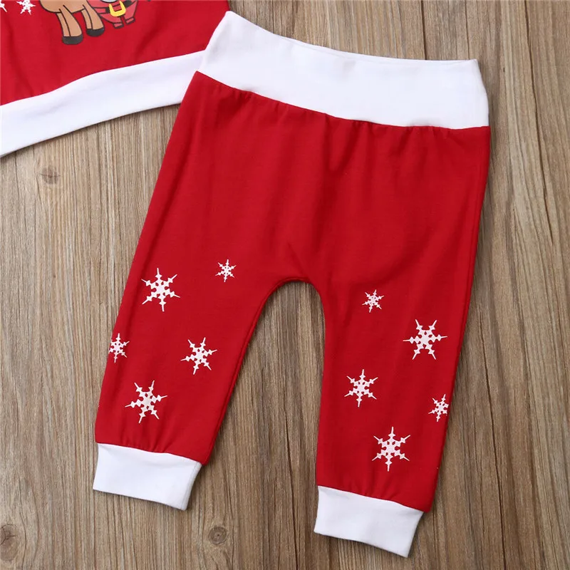 Fashion Kids Baby Boy Girls Christmas Clothes Letter Print Long Sleeve Romper Pants Hat New Year Warm Custume Outfit Sets