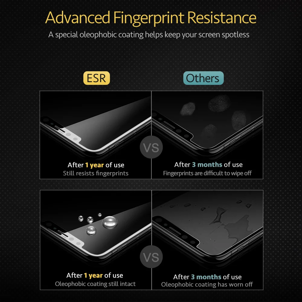 ESR 2 шт Анти шпион экран протектор для iPhone 11 Pro X XS XR Max пленка экрана с защитой