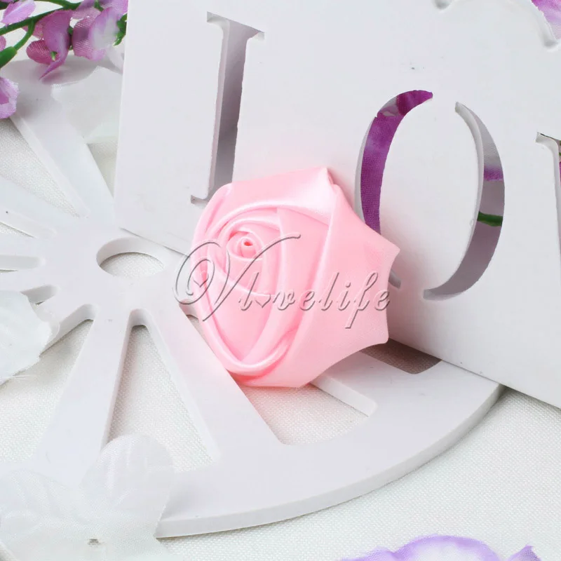 10 шт./лот 4 см атласная ткань розетка искусственные цветочные головки для