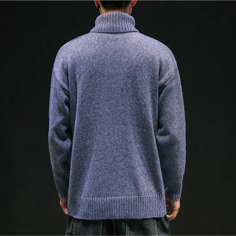 Свитера Осень/Зима мужская мода большой размер Водолазка пуловер мужской