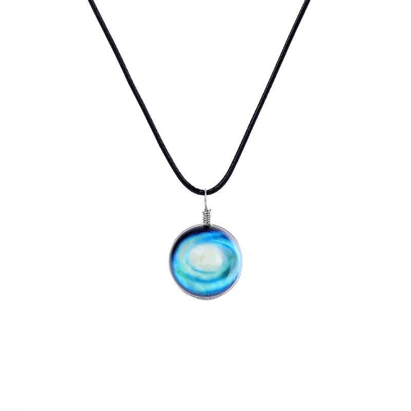 Luminous Galaxy Handmade Glass Ball Time Gem Pendant Necklace Glow]ing universe fantasy starry sky Jewelry Lovers Gift | Украшения и