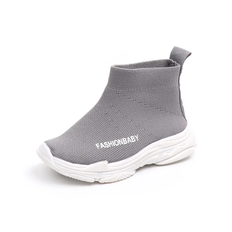 

2021 Fashion Sock Shoes Boys And Girls Casual Boots Comfortable Mesh High Top Kid's Sneakers Flat Athletic Walking Tennis Shoes