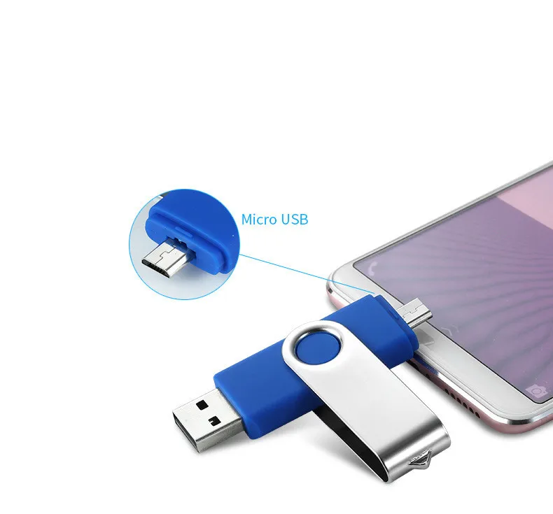 Металлические Usb-флеш-накопители поворот на 360 ° Type-C OTG для телефона
