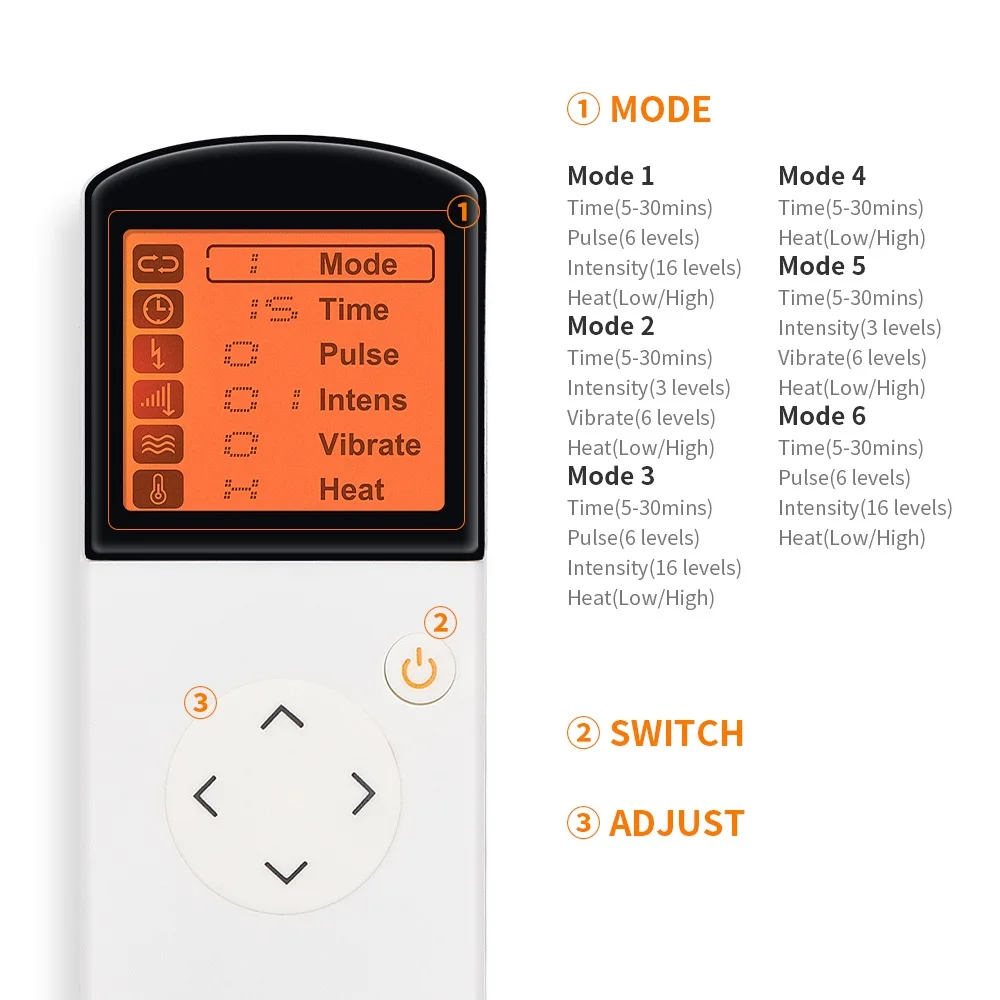 Электрический магнитный импульсный массажер для шеи с инфракрасным подогревом