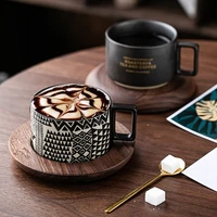 vintage ceramic coffee cup saucer set modern design home ceramics mugs coffee cups saucer luxury porcelain tazas mug bc50byd