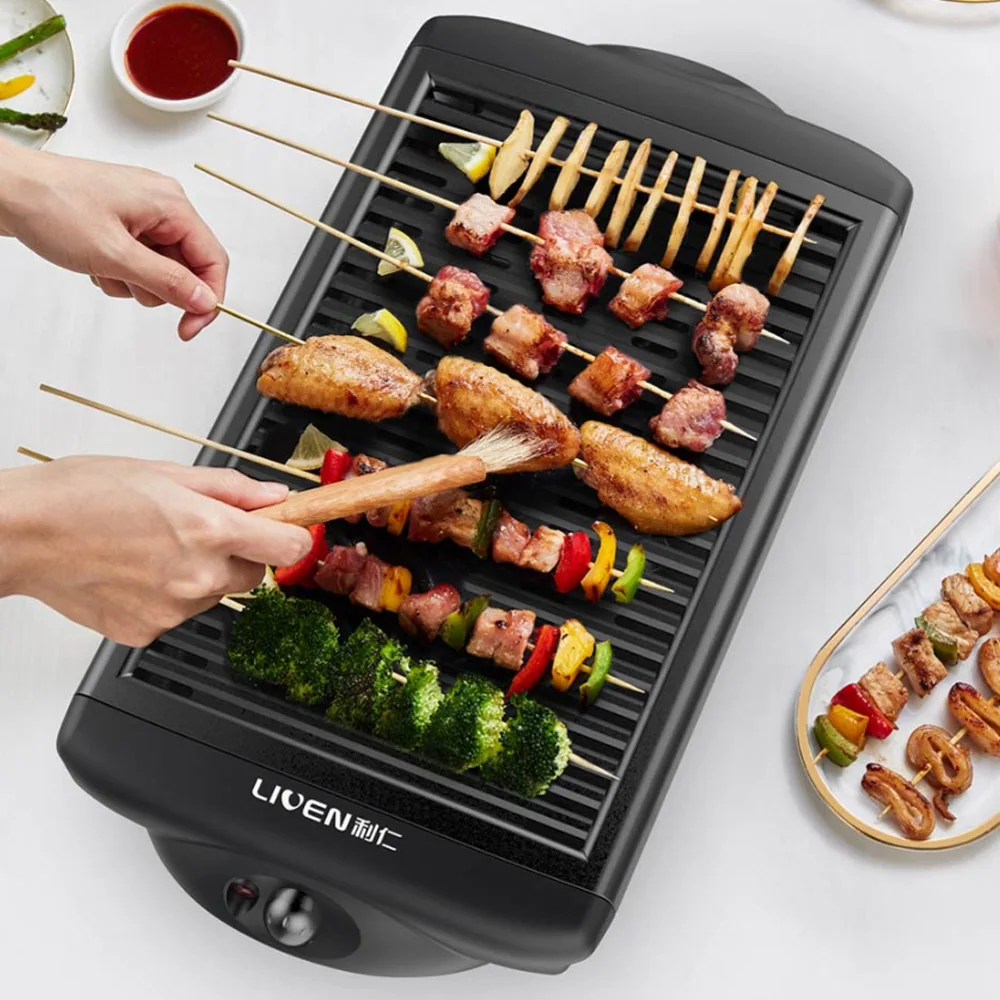 Electric Baking Pan Detachable Washable Dual U-shape Heating Pipe Non-stick Grill For Home Outdoor BBQ Party 220V | Бытовая техника