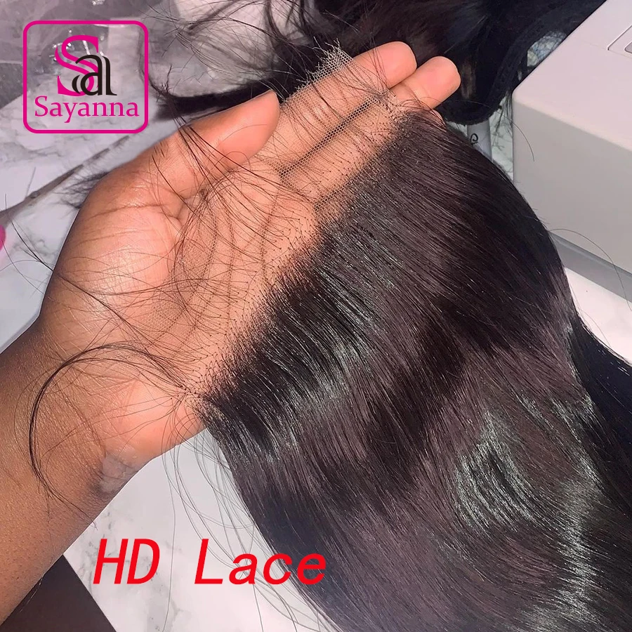 

Invisible HD Lace Frontal Closures 5x5 Lace Closure Straight Remy Human Hair With Baby Hair Melt Skins 4x4 HD Lace For Women