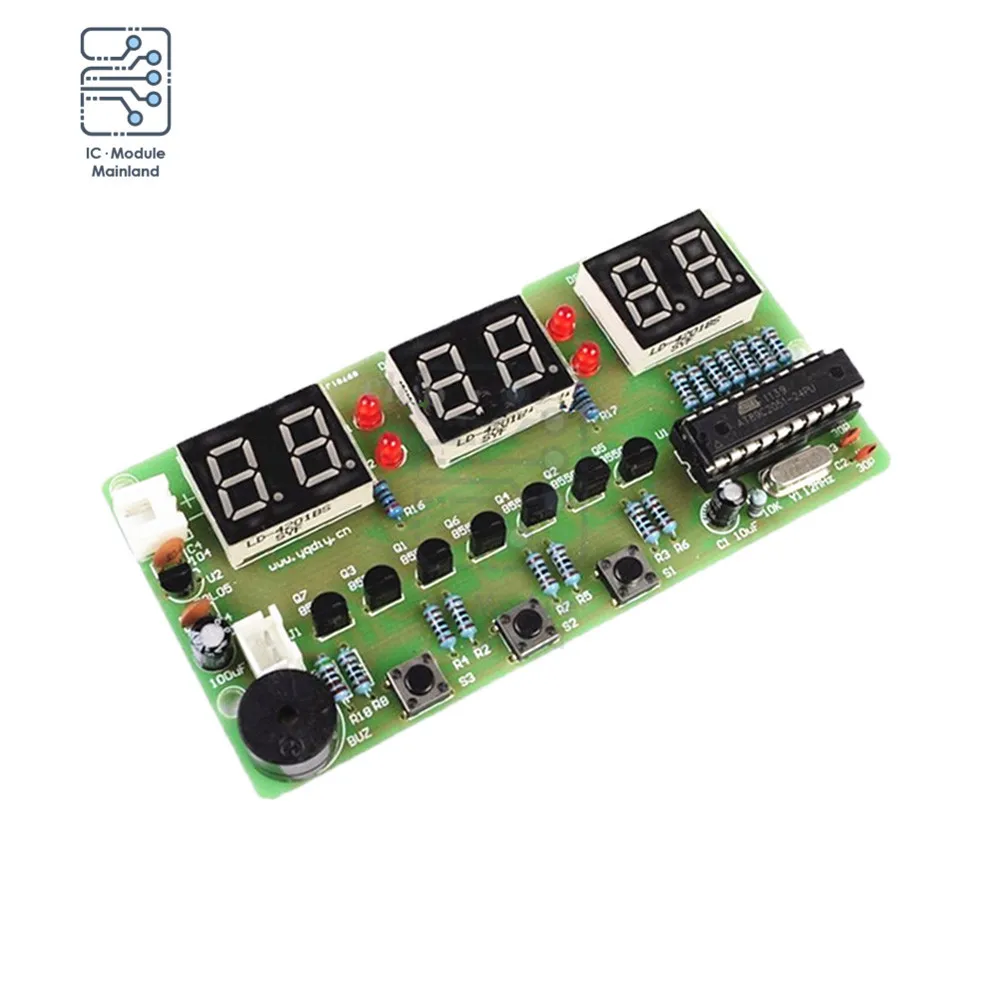 Цифровые часы DIY Kit 6 Биты C51 AT89C2051 чип электронные будильник комплект FR 4 PCB с