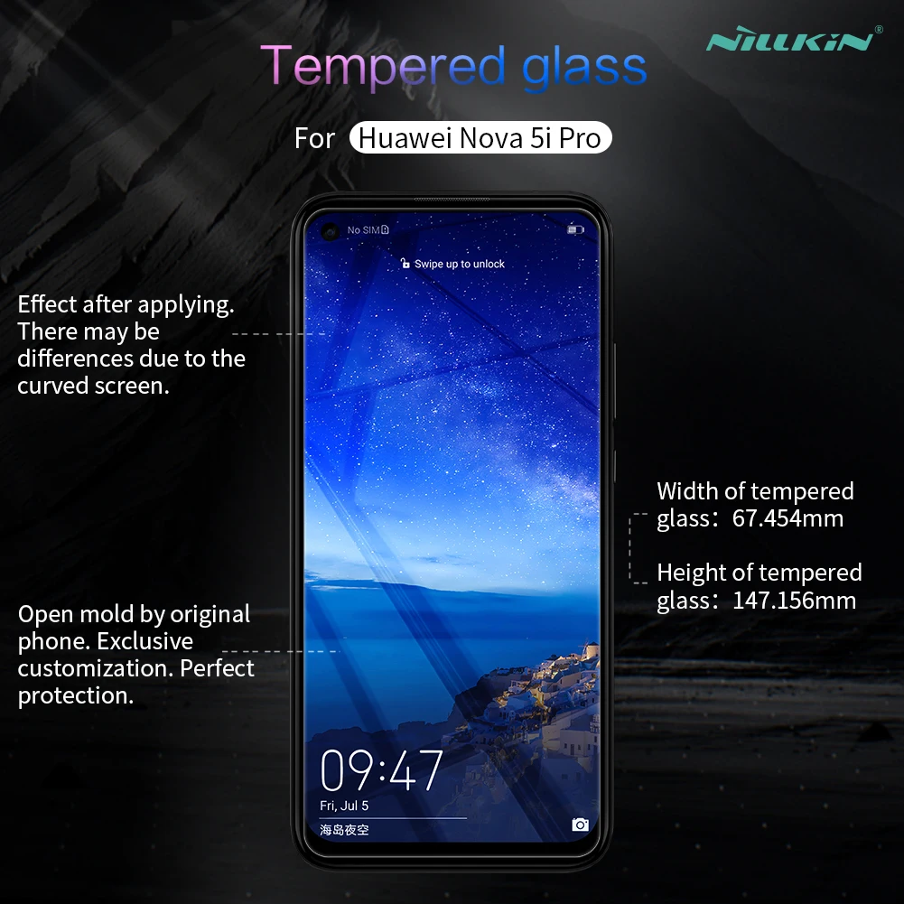 For Huawei Nova 5i Pro Nillkin H+Pro Anti-Explosion Glass Screen Protector 0.2mm 9H 2.5D Tempered Front Protective Film | Мобильные