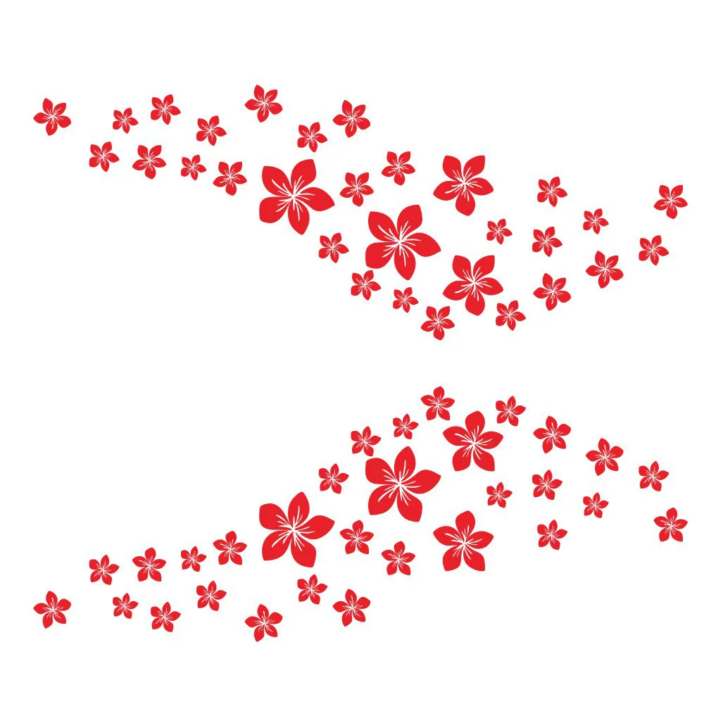 

60PCS DIY Car Sticker PVC Personalized Fashion FlowerCute Car Shape Car Decals Exterior Accessories