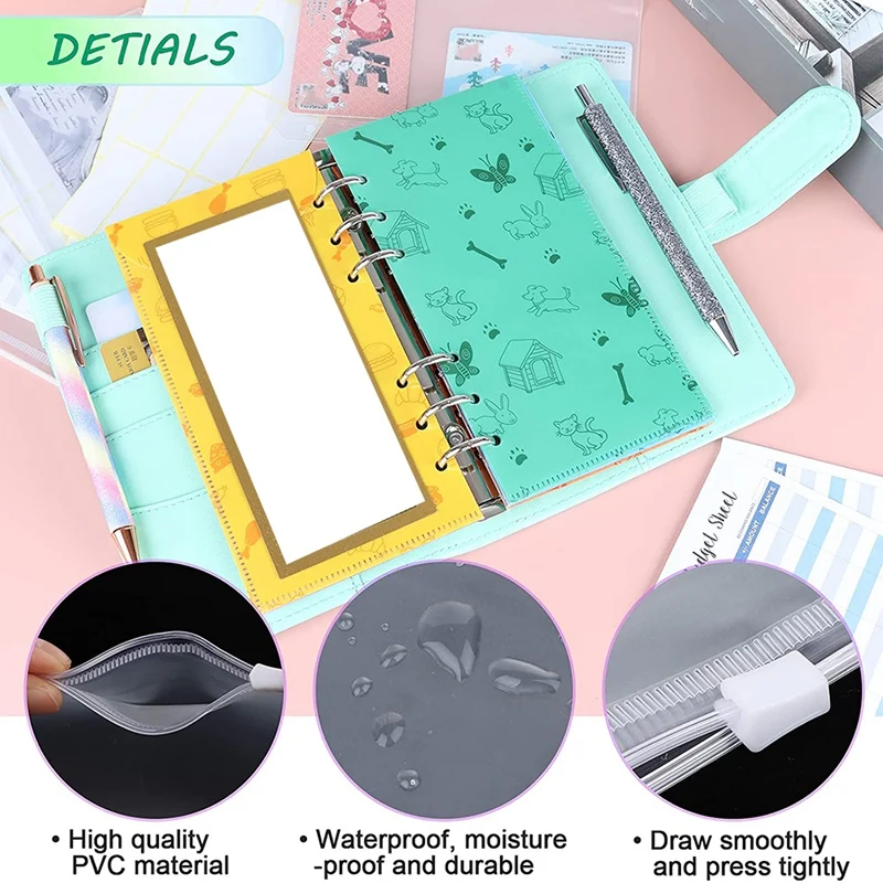 

31Pcs Budget Organizer Binder PU Leather Cash Envelope System Sets, They Are Great for Storage Cash,Money Handling