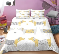 cartoon animal bedding single double large king quilt cover adult boy girl hotel bed set quilt cover pillowcase