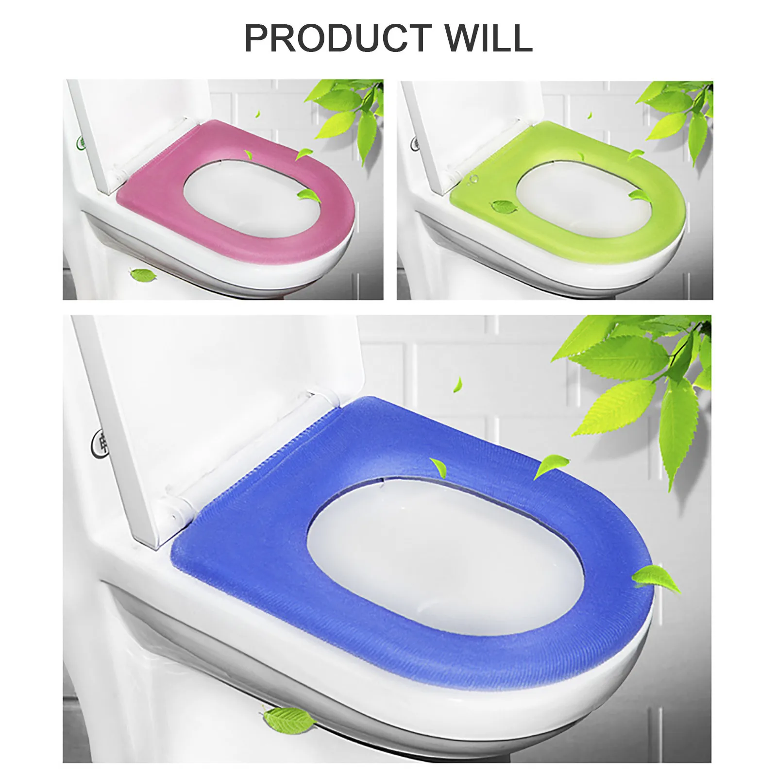 

Soft Toilet Seat Cover Pad O Type Warmer Stretchable Thicker Washable Cloth Winter Thickening Ring Universal Foam Toilet Cover