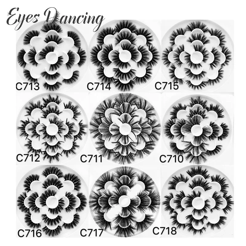 7 пар 3D норковые ресницы волос 25 мм толстые длинные тонкие пушистые не