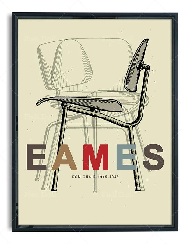 Плакат Чарльз и Рей Эймс с принтом стула Bauhaus современный промышленный дизайн