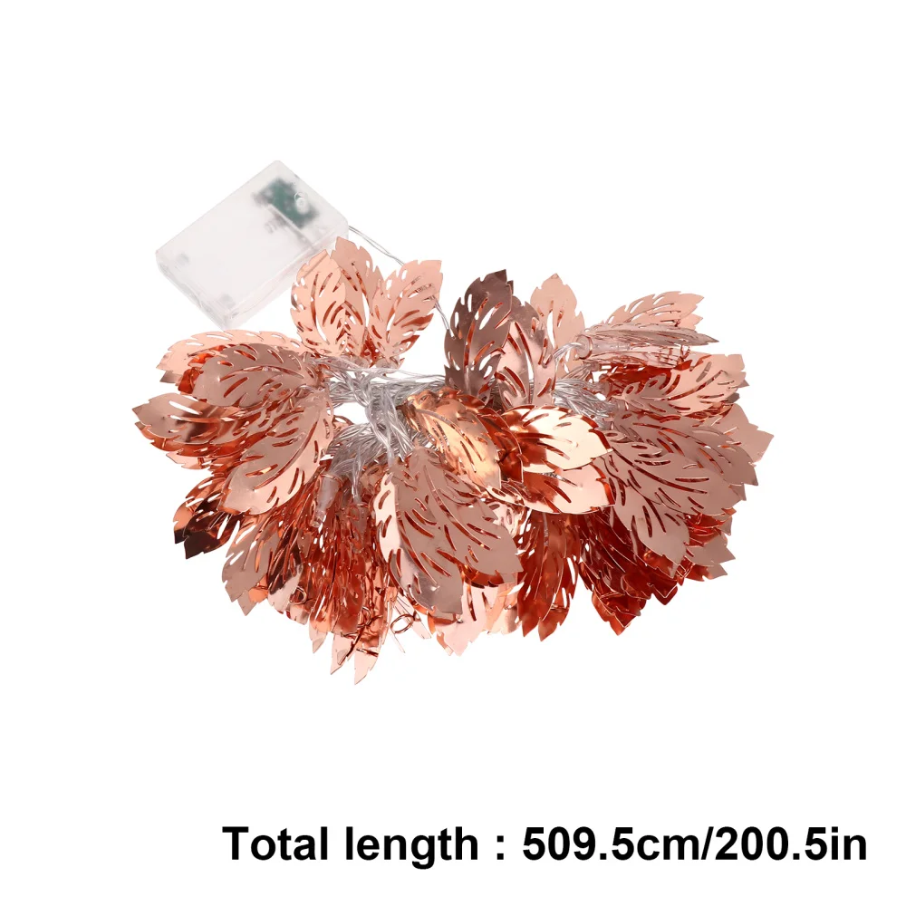 

Exquisite String Light Rose Gold Metal Feather Bedroom Light with Battery
