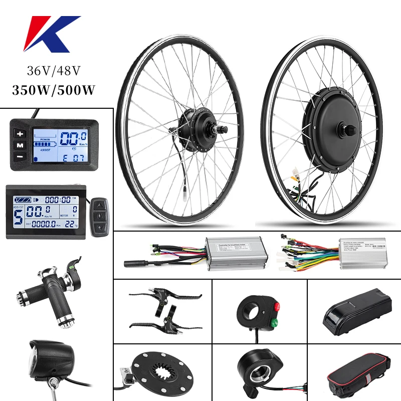 Наборы для преобразования электровелосипеда Мотор заднего колеса 36 В/48 В 350 Вт 500