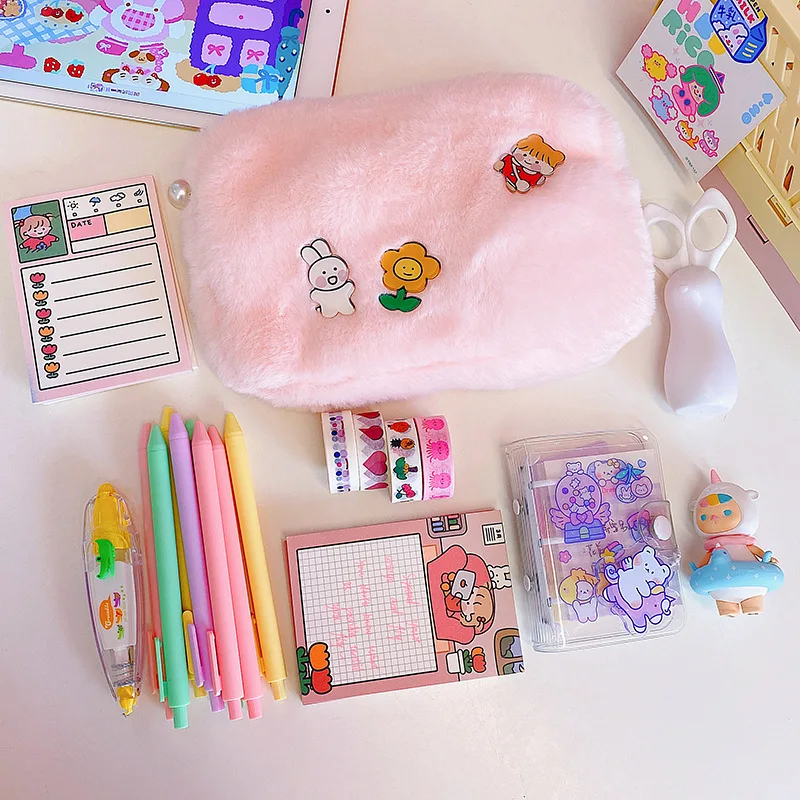 

Bentoy Korea Bear Dog Women Cosmetic Bag Japanese Cute Bear Pencil pen Makeup Storage Organizer Bag Pouch For Student Girls Bag