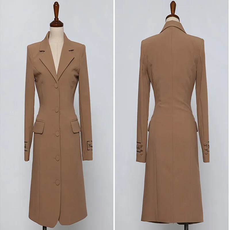 Новинка 2019 стильные элегантные женские мини платья костюмы платье однобортный