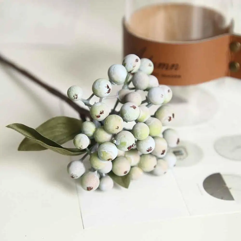 Искусственные ягоды зеленые цветы из пенопласта домашний декор Маленькие