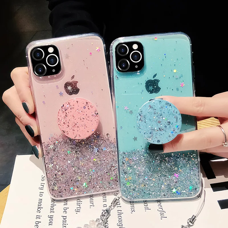 Чехол держатель с подставкой для iPhone 12 Mini 11 Pro XS Max XR X 8 7 6S Plus SE чехлы телефонов