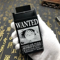 pocket automatic cigarette case japan cartoon anime one piece 10 characters wanted metal cigarettes holder box smoking man gift