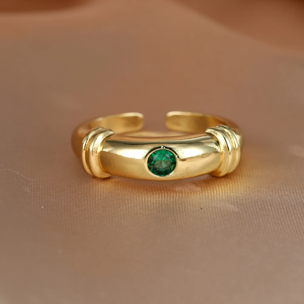 

Simple Gold Open Ring for Women Small Zircon Invalid Personality Adjustable Index Finger Ring Wedding Party Jewelry Gifts