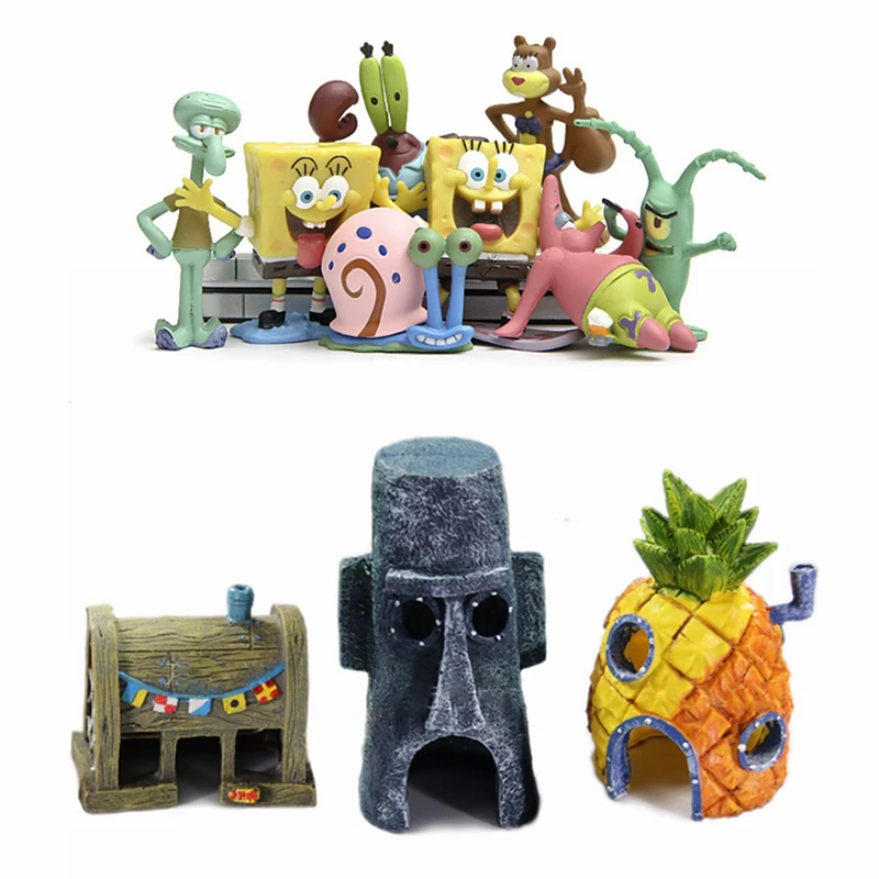 Мультяшное украшение для аквариума дом в форме ананаса аквариумный домик пещера