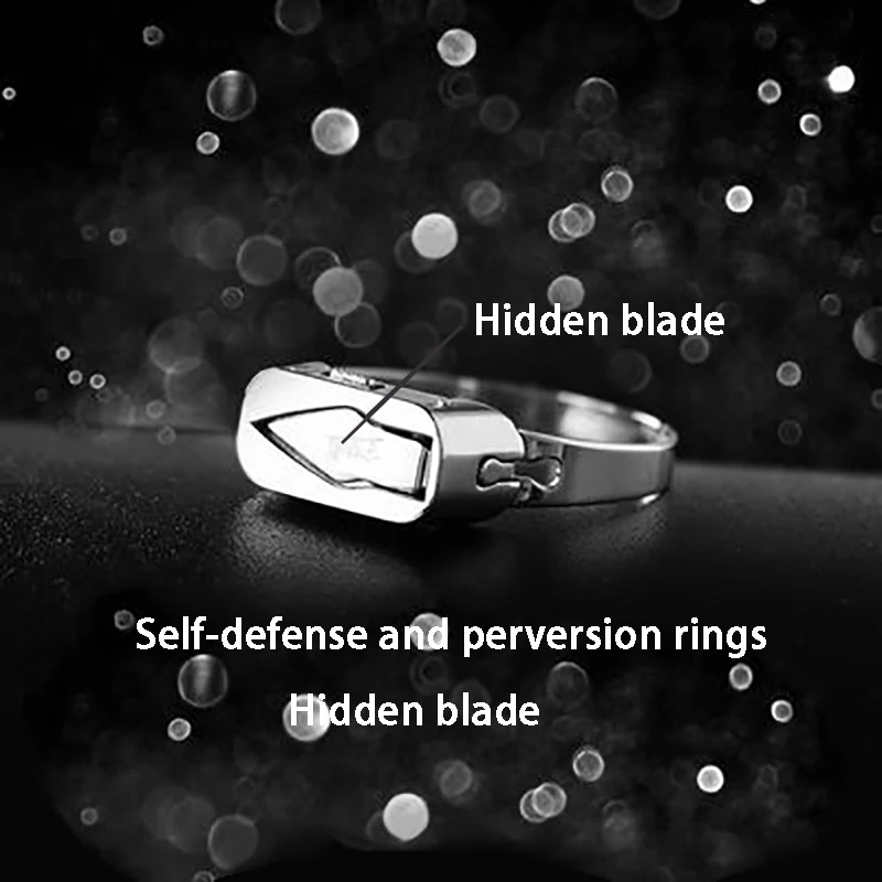 Fashionable Multi-Functional Stainless Steel Ring Self-Defense Anti-Abnormal Adjustable Hidden Cool Men And Women Ring Wholesale