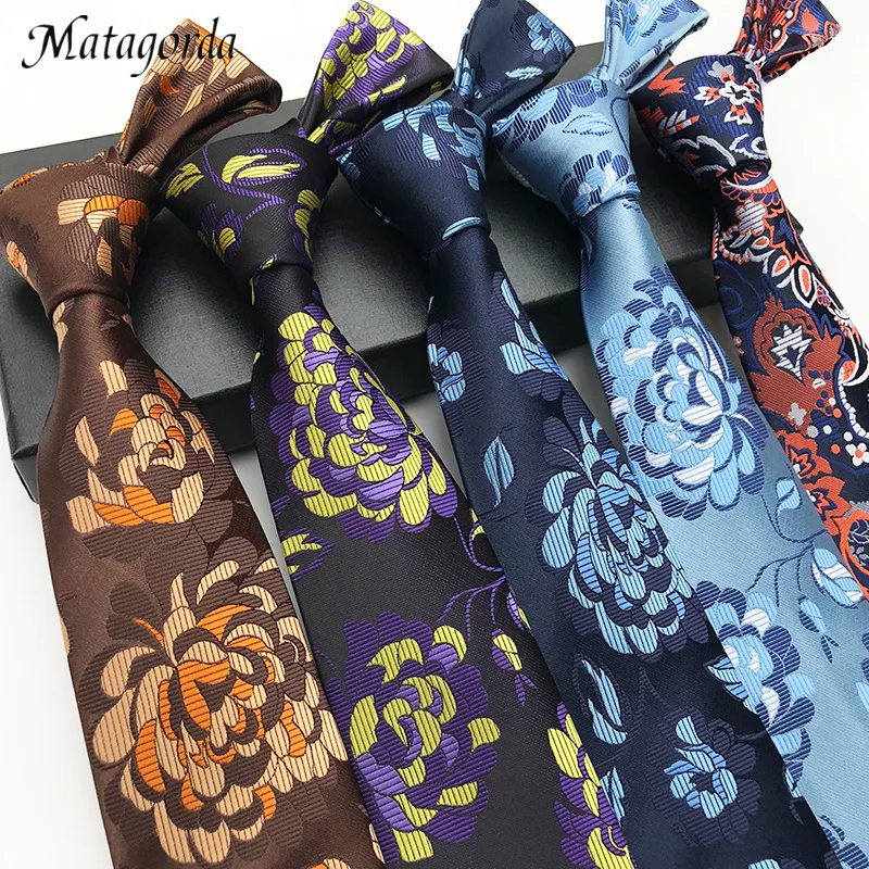 

Модный мужской галстук с большими цветами, повседневный формальный галстук, галстук для вечерние ринки, свадьбы, галстук из 100% шелка, мужски...