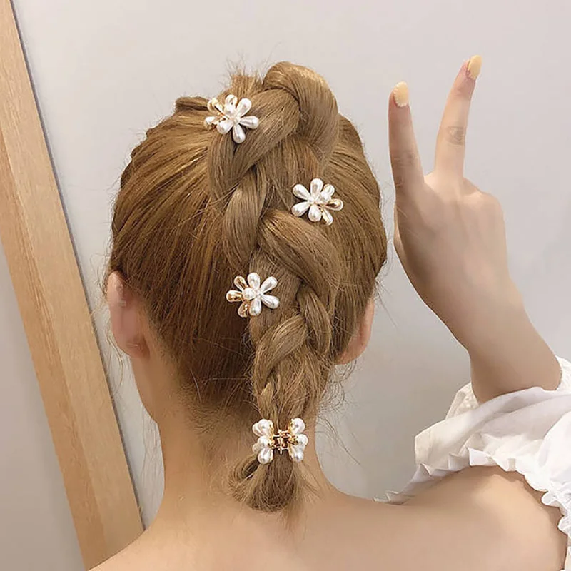 

1Pcs New Fashion Pearl Hair Clip For Women Korean Hairpin Geometric Crystal Flower Hair Barrettes Girl Hair Accessories Hairgrip