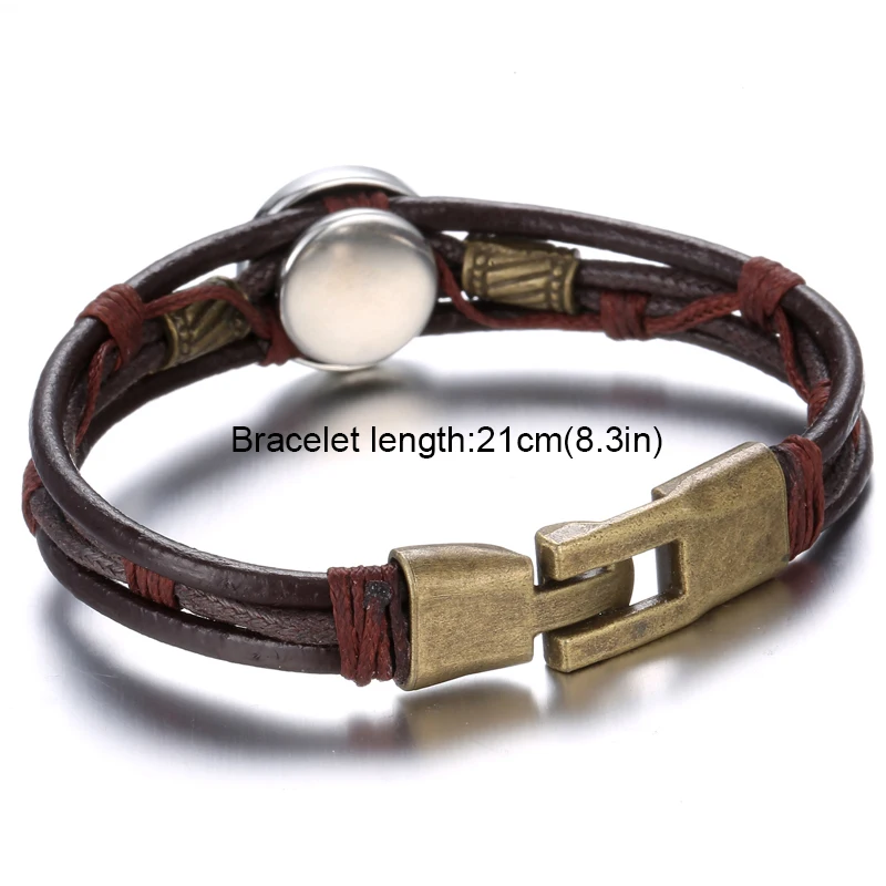 Браслет с защелкой из плетеной кожи ручной работы браслет якорем 18 мм Ретро