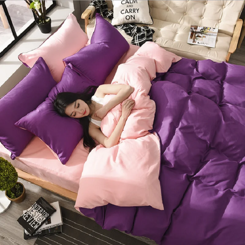 

25 Colors 100% Cotton Duvet Cover Solid Color Pure Cotton Quilt Cover Both Sides Design Universal Bedding Bedclothes Pillow Case