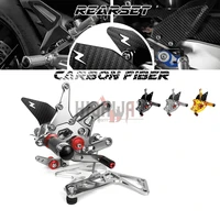 motorcycle cnc carbon fiber footrest rear sets adjustable rearset foot pegs for yamaha yzf r1 yzf r1 yzfr1 2015 2020