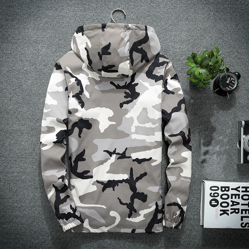 

Men's New Camo Jackets 2021 Spring Autumn Casual Coats Hooded Jacket Camouflage Fashion Male Outwear Brand Clothing 5XL
