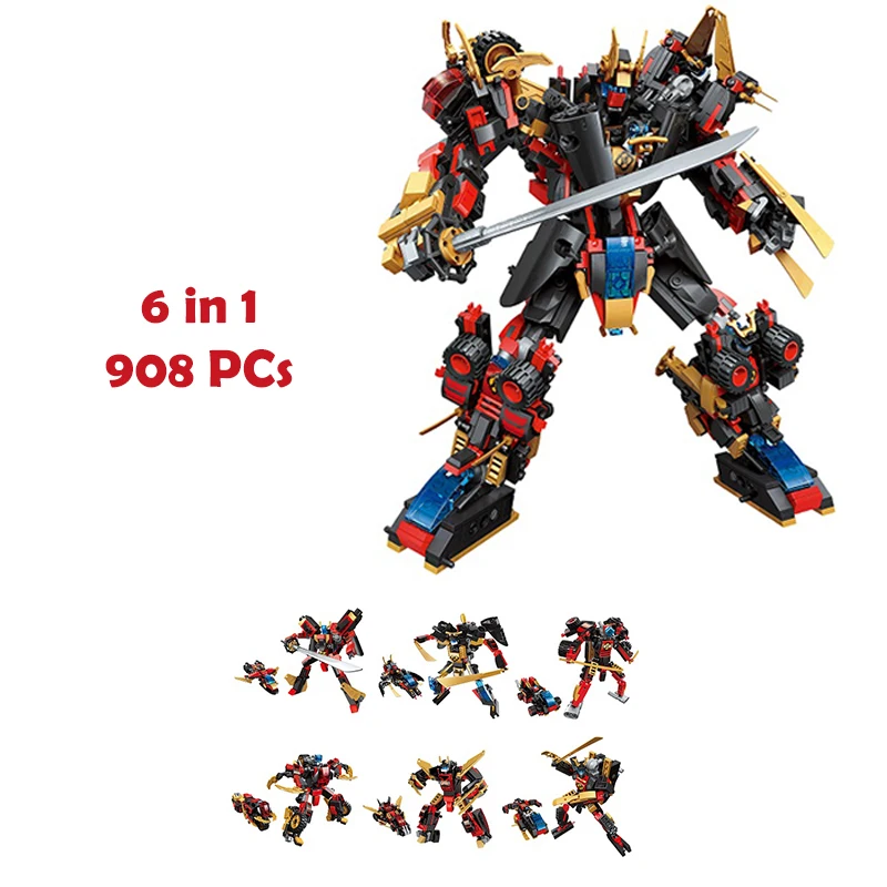 908 шт. Детский конструктор роботы |