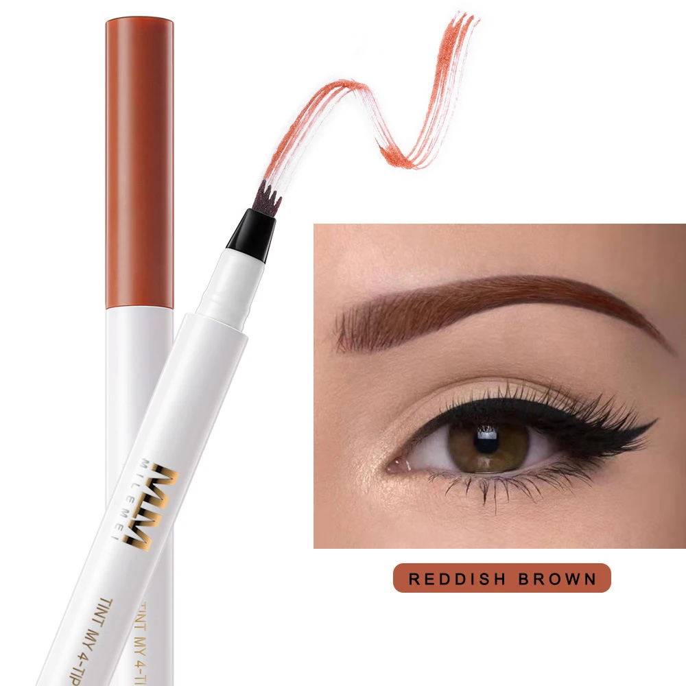 03 Redish Brown MILEMEI 4 Color 3D Eyebrow Pencil Long Lasting Eyebrow Tattoo Pen Waterproof Facial Make up Cosmetics For Eyebrows Thicker TSLM1 - Цвет: 03 Redish Brown