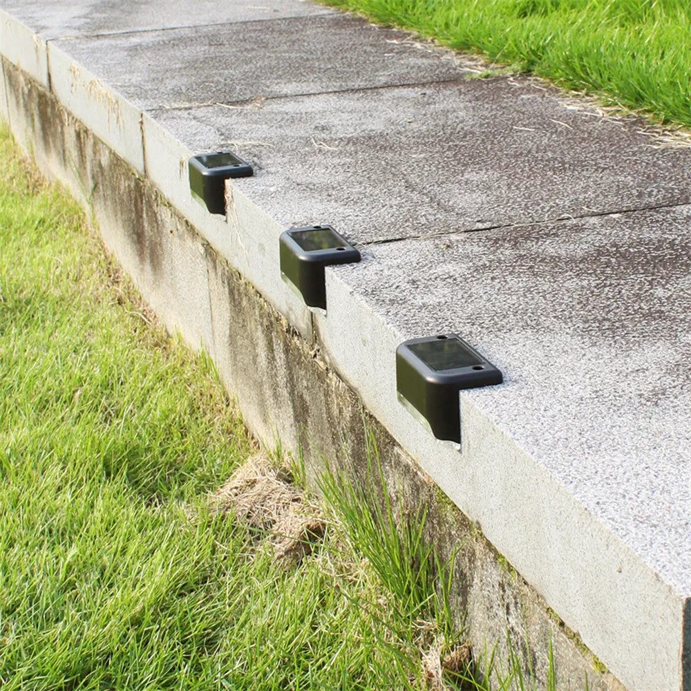 4 шт. светодиодный светильник на солнечной энергии для лестницы уличный белый