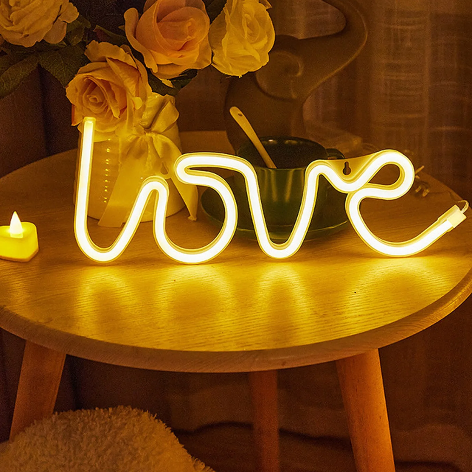 Led Neon Sign Light Valentine's Day Love Shape Night Lamp Wedding Party Decoration Home Gift Light#G | Лампы и освещение